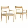 Modway Solara Fabric Wood Dining Armchairs Set of 2 Natural - Modway Solara Fabric Wood Dining Armchairs Set of 2 Natural