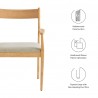Modway Solara Fabric Wood Dining Armchairs Natural