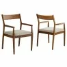 Modway Solara Fabric Wood Dining Armchairs Walnut Set of 2 - Modway Solara Fabric Wood Dining Armchairs Walnut Set of 2