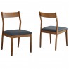 Modway Solara Vegan Leather Wood Dining Side Chairs Set of 2