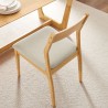 Modway Solara Fabric Wood Dining Side Chairs Natural Top