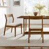Modway Solara Fabric Wood Dining Side Chairs Walnut Set