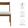 Modway Solara Fabric Wood Dining Side Chairs Walnut