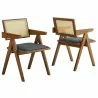 Modway Thera Vegan Leather Cane Dining Armchairs Set of 2 - Modway Thera Vegan Leather Cane Dining Armchairs Set of 2