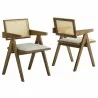 Modway Thera Vegan Leather Cane Dining Armchairs Set of 2 Gray - Modway Thera Vegan Leather Cane Dining Armchairs Set of 2 Gray