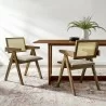 Modway Thera Vegan Leather Cane Dining Armchairs Set of 2 - Modway Thera Vegan Leather Cane Dining Armchairs Set of 2