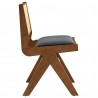 Modway Thera Vegan Leather and Cane Dining Side Chairs Set of 2 Side