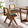 Modway Thera Vegan Leather and Cane Dining Side Chairs Set of 2