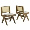 Modway Thera Vegan Leather and Cane Dining Side Chairs Set of 2 Gray - Modway Thera Vegan Leather and Cane Dining Side Chairs Set of 2 Gray