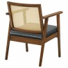 Modway Thera Vegan Leather and Cane Accent Armchairs Set of 2 Black Back
