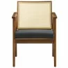 Modway Thera Vegan Leather and Cane Accent Armchairs Set of 2 Black Front - Modway Thera Vegan Leather and Cane Accent Armchairs Set of 2 Black Front