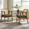 Modway Thera Vegan Leather and Cane Accent Armchairs Set of 2 Black - Modway Thera Vegan Leather and Cane Accent Armchairs Set of 2 Black