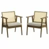 Modway Thera Vegan Leather and Cane Accent Armchairs Set of 2 Gray - Modway Thera Vegan Leather and Cane Accent Armchairs Set of 2 Gray