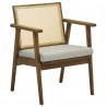 Modway Thera Vegan Leather and Cane Accent Armchairs Set of 2 Gray
