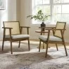 Modway Thera Vegan Leather and Cane Accent Armchairs Set of 2 Gray - Modway Thera Vegan Leather and Cane Accent Armchairs Set of 2 Gray