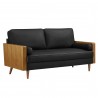 Modway Kellan Vegan Leather Sofa Black Side