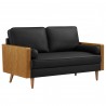 Modway Kellan Vegan Leather Loveseat Black 