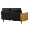 Modway Kellan Vegan Leather Loveseat Black Back
