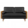 Modway Kellan Vegan Leather Loveseat Black Front