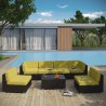 Modway Aero 7 Piece Outdoor Patio Sectional Set in Espresso Peridot   - Lifestyle
