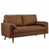 Modway Valour Tufted Vegan Leather Loveseat Brown