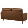 Modway Valour Tufted Vegan Leather Loveseat Brown Back