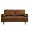 Modway Valour Tufted Vegan Leather Loveseat Brown Front