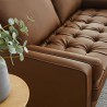 Modway Valour Tufted Vegan Leather Loveseat Brown Top