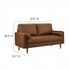 Modway Valour Tufted Vegan Leather Loveseat Brown