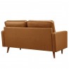 Modway Valour Tufted Vegan Leather Loveseat Tan Back
