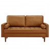 Modway Valour Tufted Vegan Leather Loveseat Tan Front