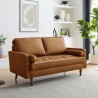 Modway Valour Tufted Vegan Leather Loveseat Tan