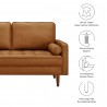 Modway Valour Tufted Vegan Leather Loveseat Tan