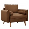 Modway Revive Upholstered Vegan Leather Accent Armchair Brown