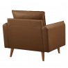 Modway Revive Upholstered Vegan Leather Accent Armchair Brown Back