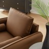 Modway Revive Upholstered Vegan Leather Accent Armchair Brown Top