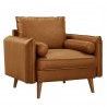Modway Revive Upholstered Vegan Leather Accent Armchair Tan