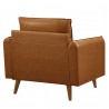 Modway Revive Upholstered Vegan Leather Accent Armchair Tan Back