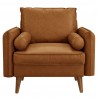 Modway Revive Upholstered Vegan Leather Accent Armchair Tan Front