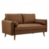 Modway Revive Upholstered Vegan Leather Loveseat Brown