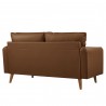 Modway Revive Upholstered Vegan Leather Loveseat Brown Back