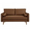 Modway Revive Upholstered Vegan Leather Loveseat Brown Front