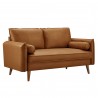 Modway Revive Upholstered Vegan Leather Loveseat Tan