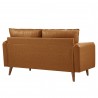 Modway Revive Upholstered Vegan Leather Loveseat Tan Back