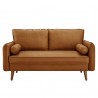 Modway Revive Upholstered Vegan Leather Loveseat Tan Front