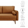 Modway Revive Upholstered Vegan Leather Loveseat Tan