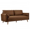 Modway Revive Upholstered Vegan Leather Sofa Brown
