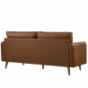 Modway Revive Upholstered Vegan Leather Sofa Brown Back