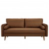 Modway Revive Upholstered Vegan Leather Sofa Brown Front