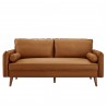 Modway Revive Upholstered Vegan Leather Sofa Tan Front